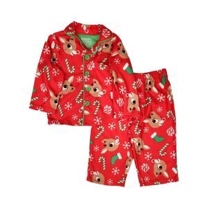 Rudolph the Red Nosed Reindeer Red Flannel Pajama Set  Size 4T